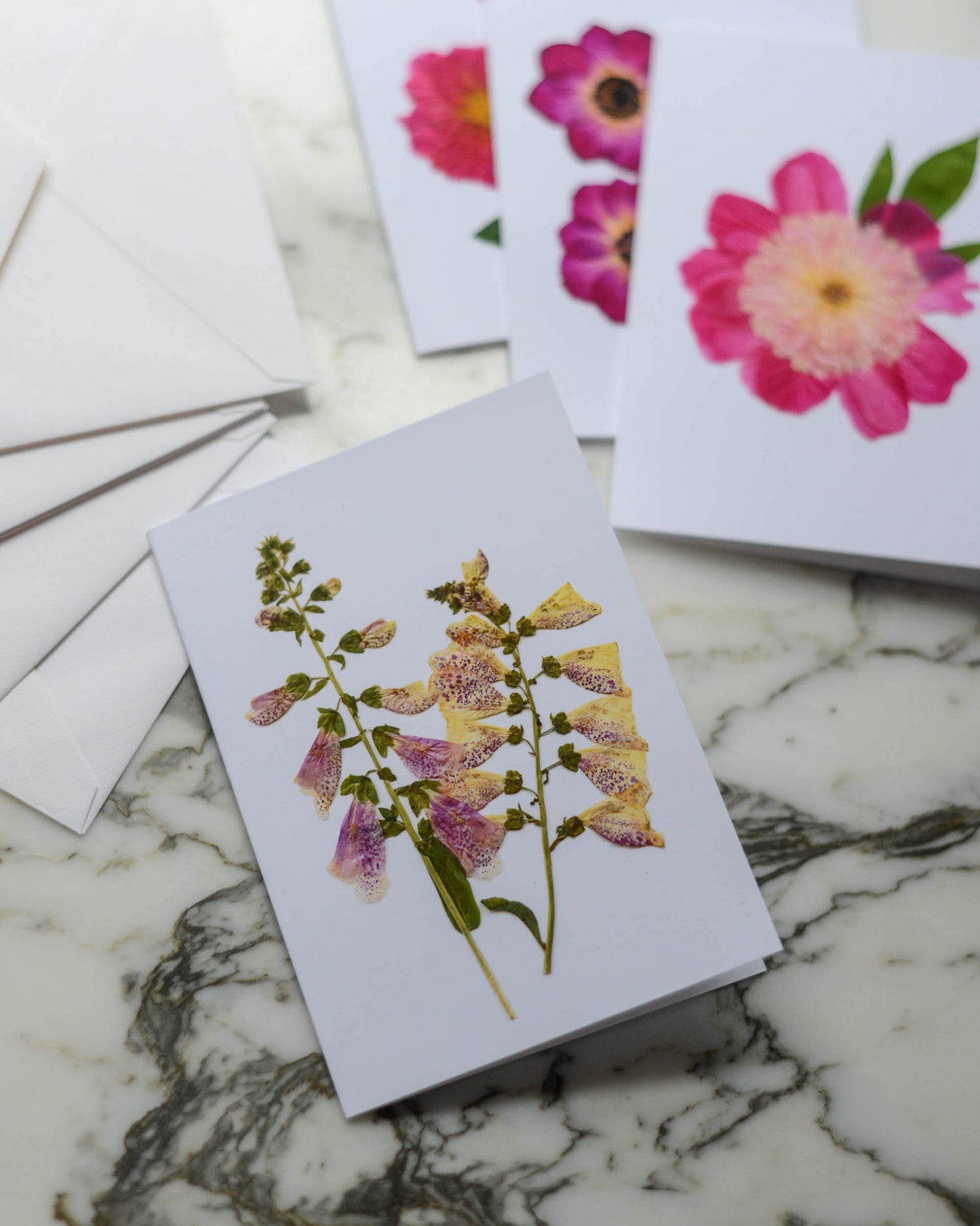 Pink Florals - Set of Blank Miniature Cards