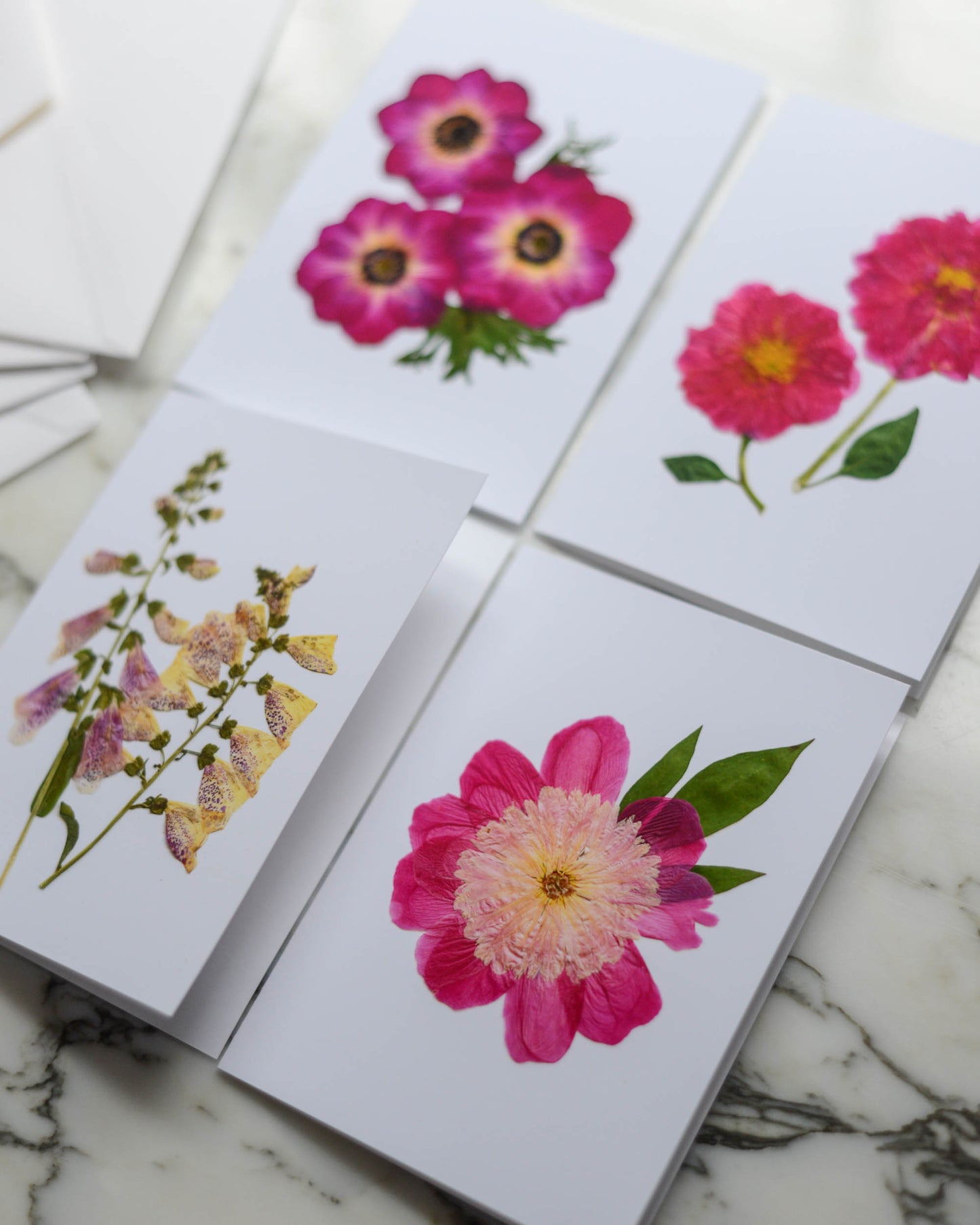 Pink Florals - Set of Blank Miniature Cards