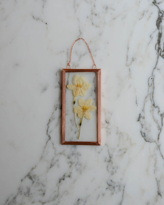 Paperwhites - Small Glass and Copper Wall Hanging