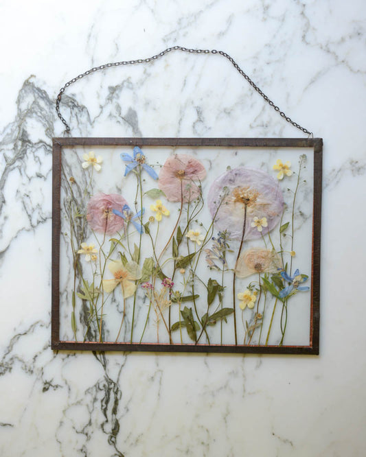 Poppy Meadow - Large Glass Wall Hanging
