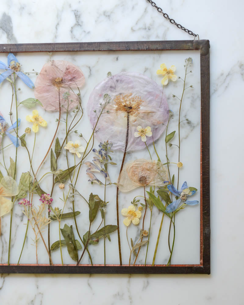 Poppy Meadow - Large Glass Wall Hanging