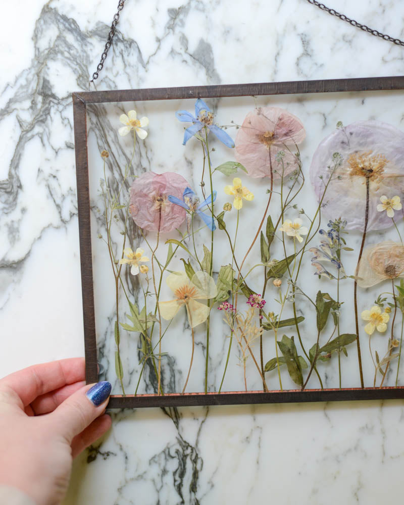 Poppy Meadow - Large Glass Wall Hanging