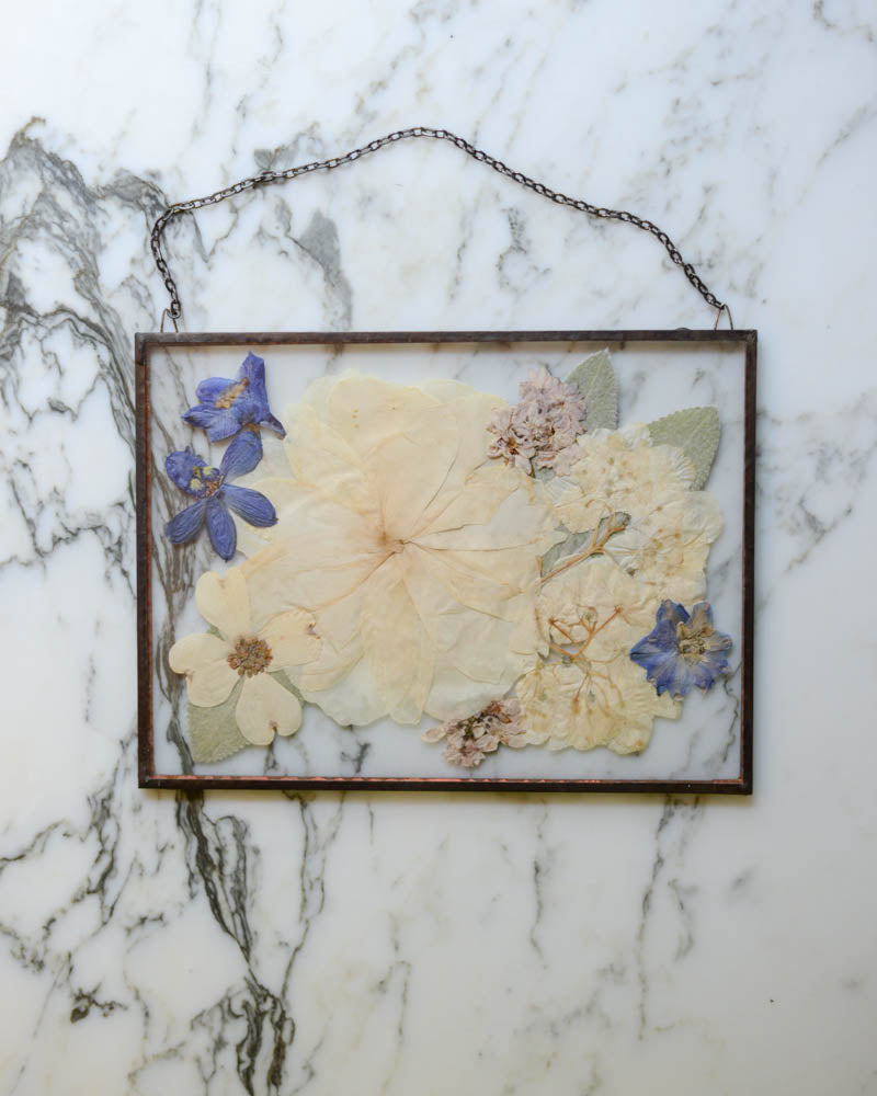 Peony Bouquet - Large Glass Wall Hanging