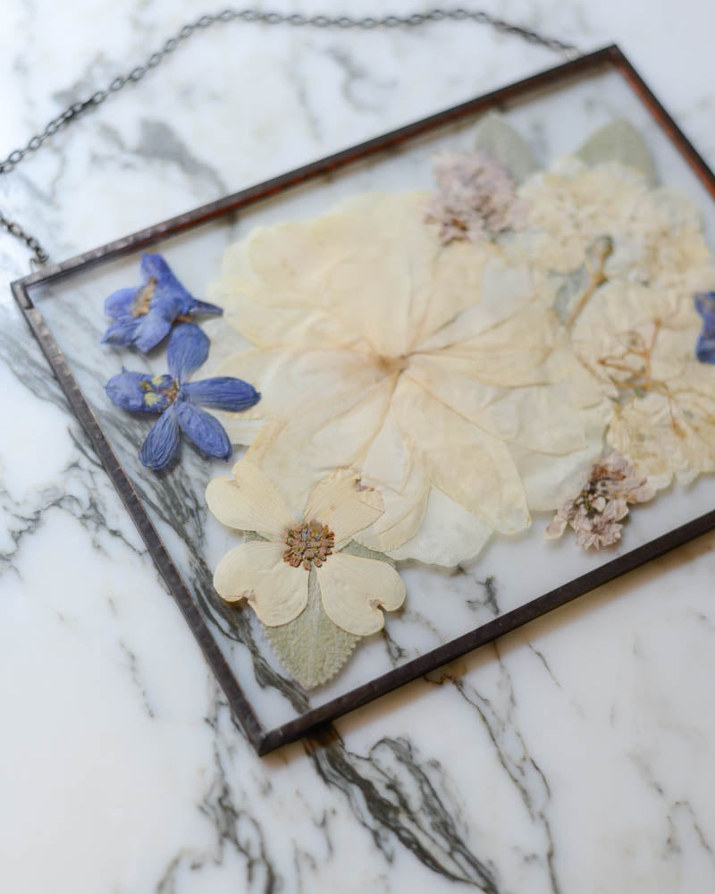 Peony Bouquet - Large Glass Wall Hanging