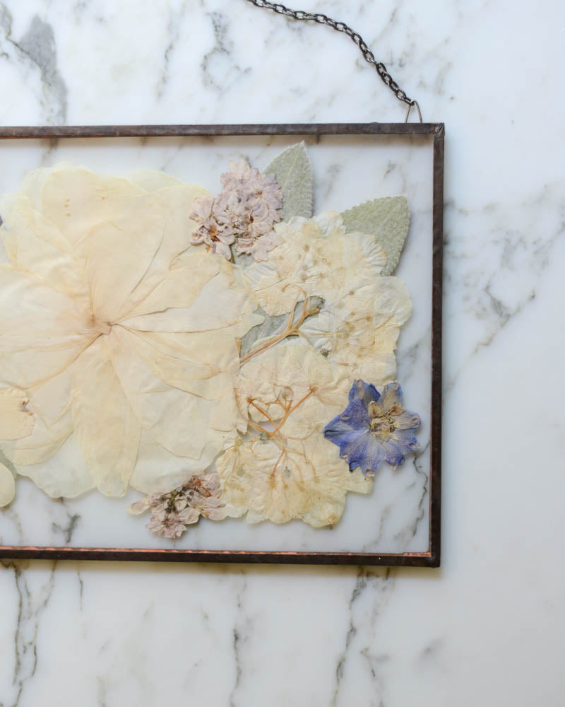 Peony Bouquet - Large Glass Wall Hanging