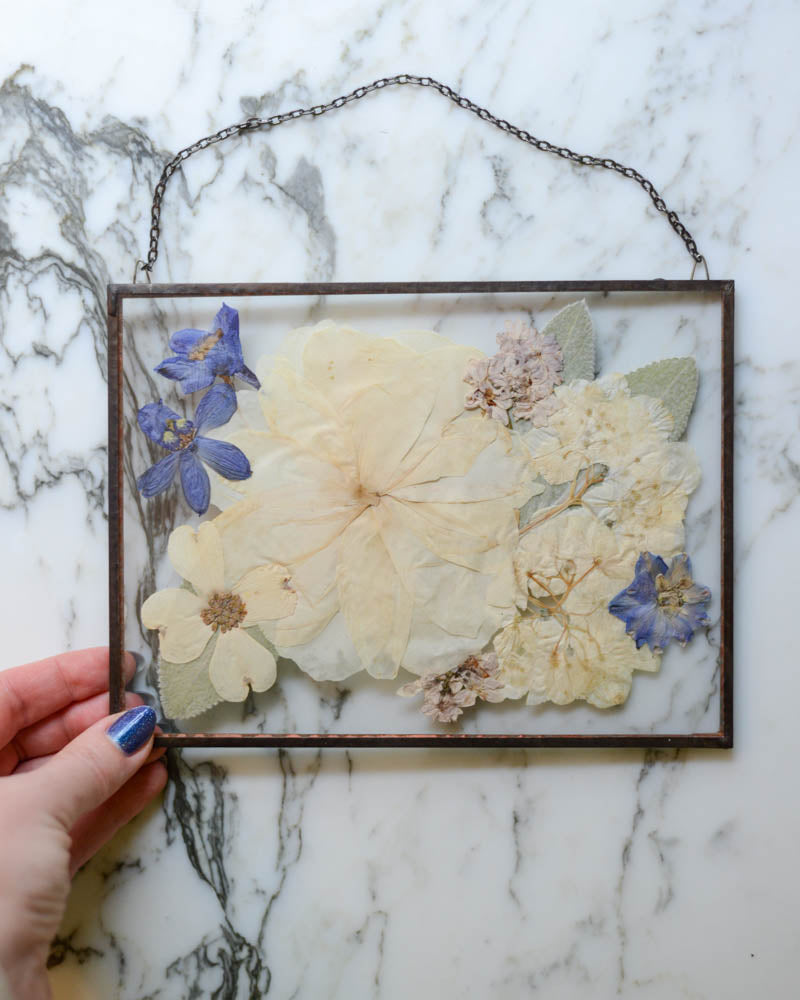 Peony Bouquet - Large Glass Wall Hanging