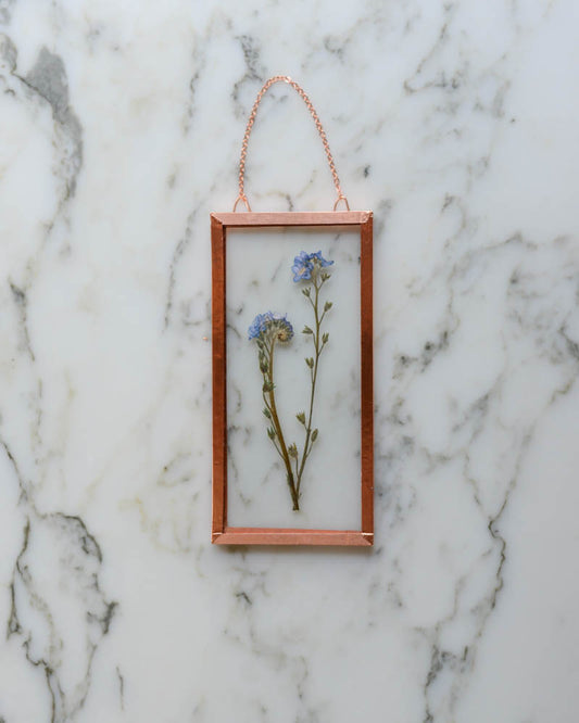 Forget Me Not - Small Glass and Copper Wall Hanging