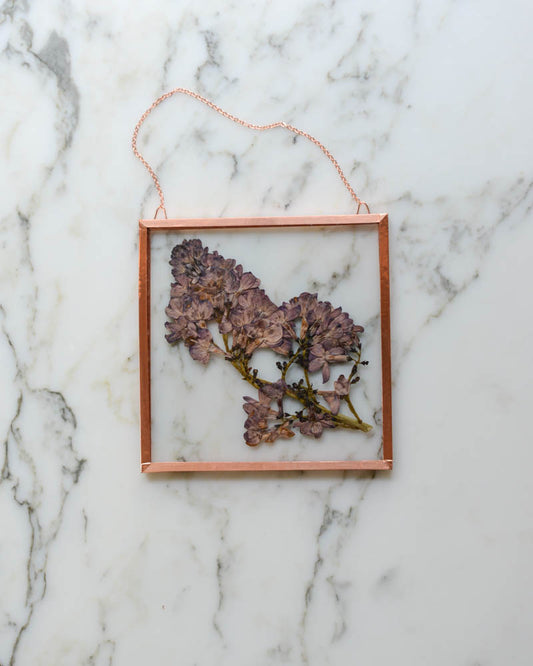 Lilac - Small Glass and Copper Wall Hanging