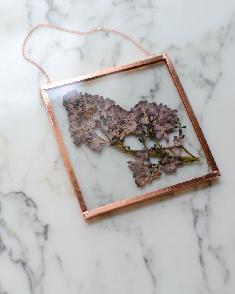 Lilac - Small Glass and Copper Wall Hanging