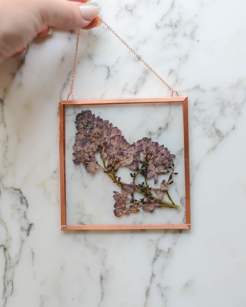 Lilac - Small Glass and Copper Wall Hanging