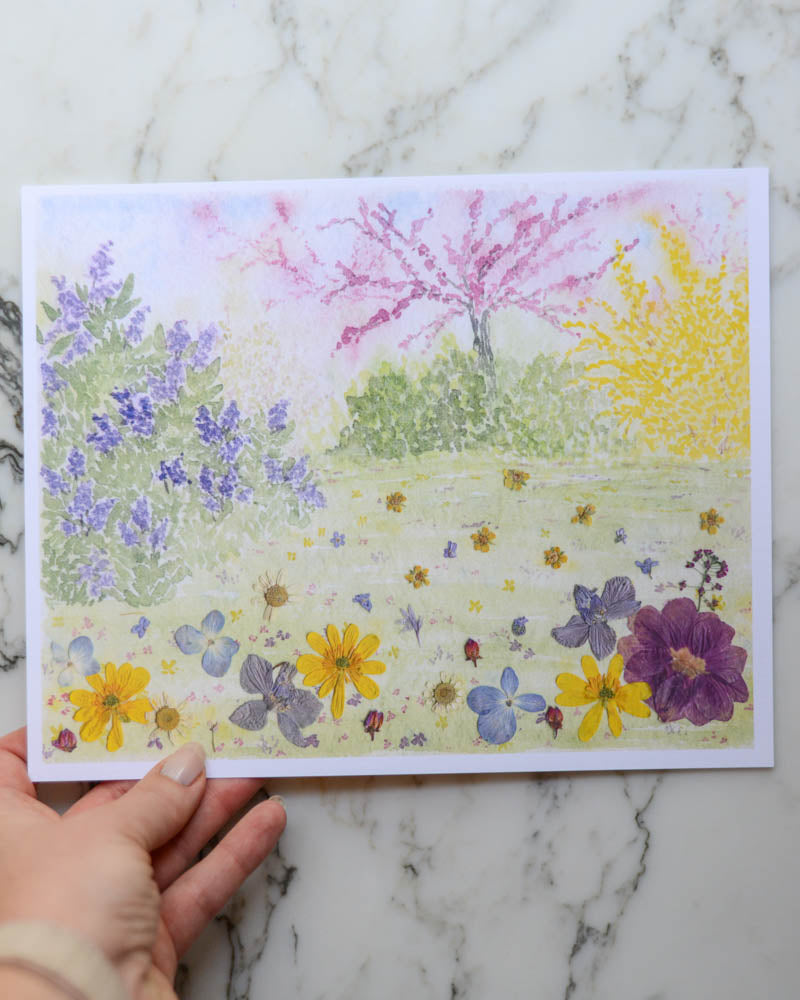 LIMITED EDITION Spring (is) a Watercolor - April Watercolor Flowerscape Print artwork