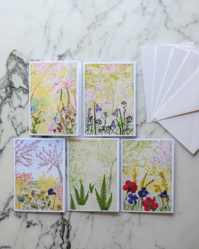 Spring Watercolor - Set of Blank Miniature Cards