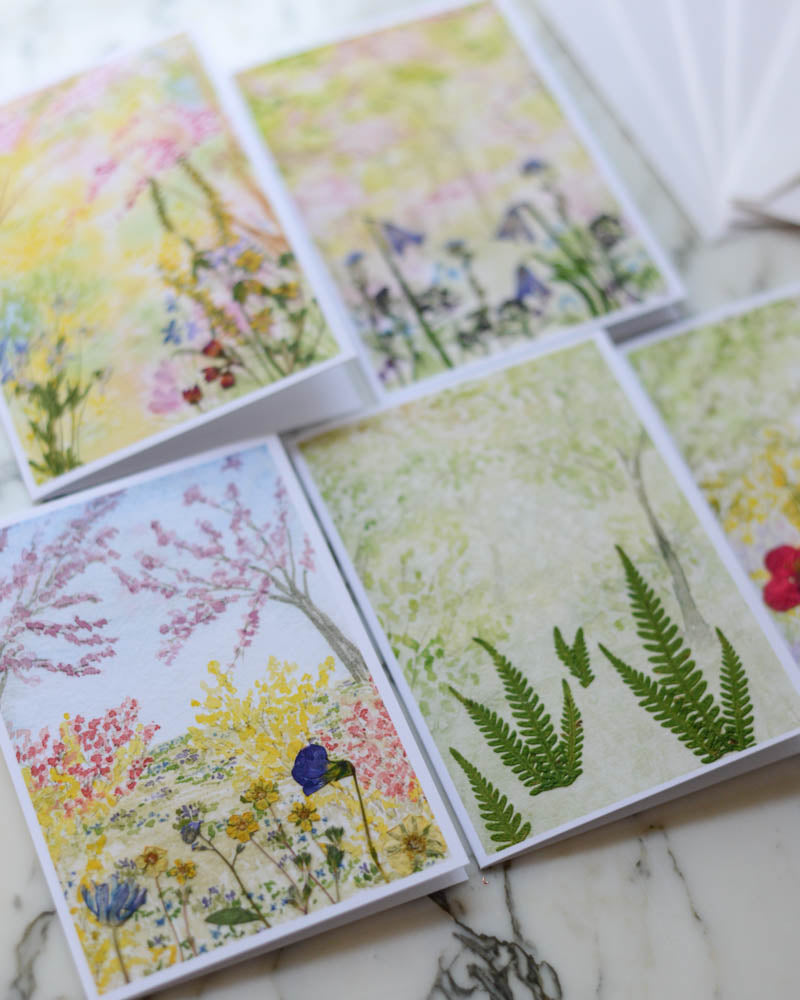 Spring Watercolor - Set of Blank Miniature Cards