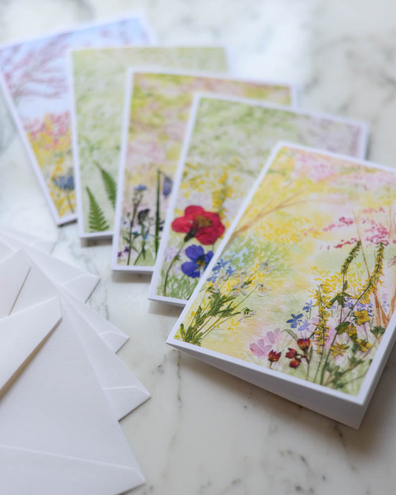 Spring Watercolor - Set of Blank Miniature Cards