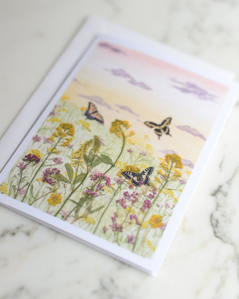 Butterfly Meadow, Individual Blank Greeting Card