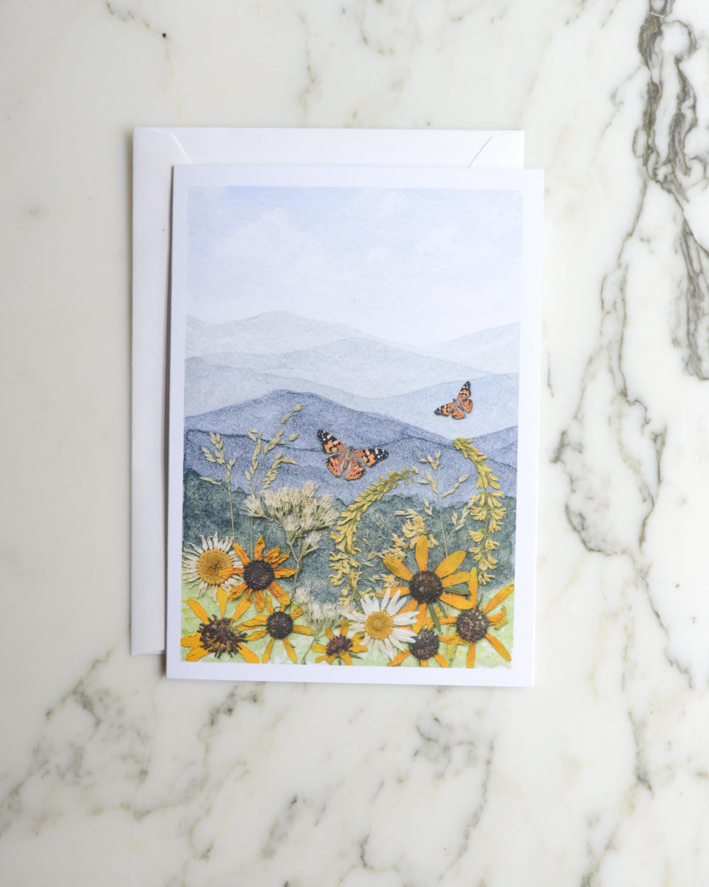 Butterfly Meadows - Blank Watercolor Greeting Cards, set of 4+ with envelopes