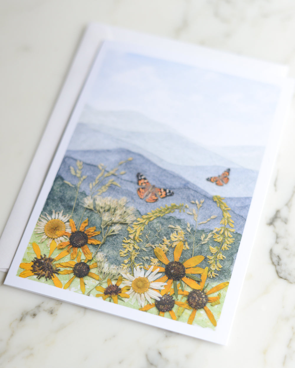 Butterfly Meadow, Individual Blank Greeting Card