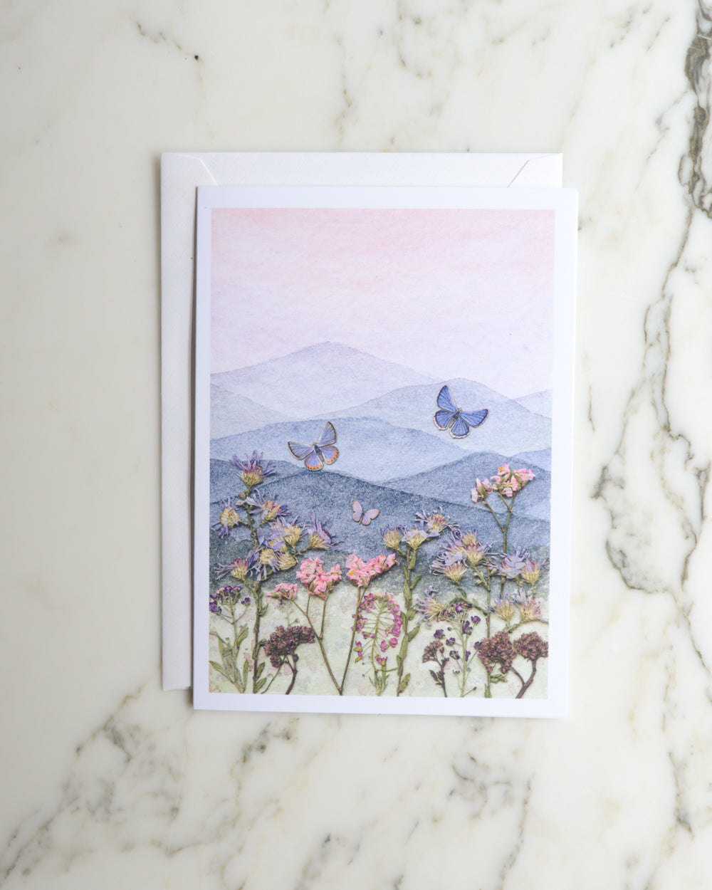 Butterfly Meadows - Blank Watercolor Greeting Cards, set of 4+ with envelopes