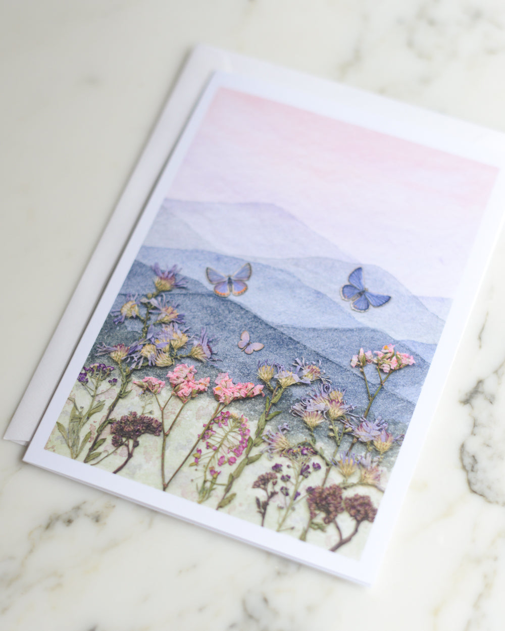 Butterfly Meadow, Individual Blank Greeting Card