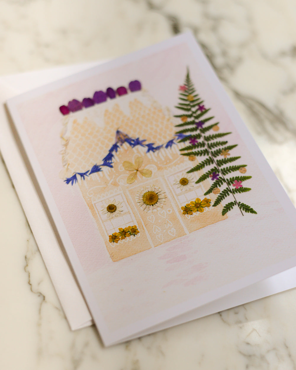 Flowers and Sugar, Individual Blank Holiday Greeting Card 2024