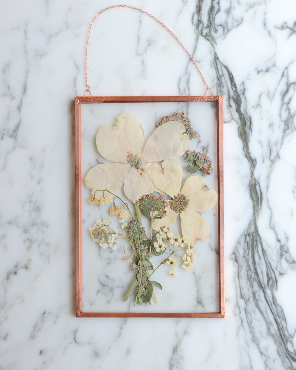 Dogwood Bouquet - Glass and Copper Wall Hanging