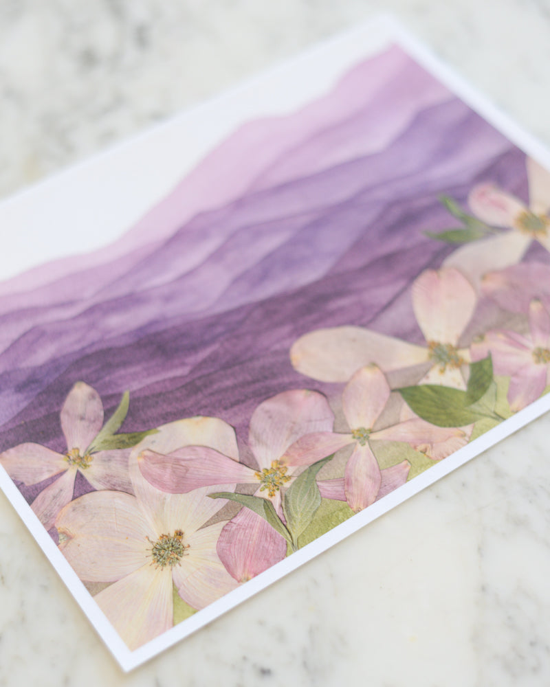Mountain Home - Dogwoods at Dawn - Watercolor Flowerscape Print artwork