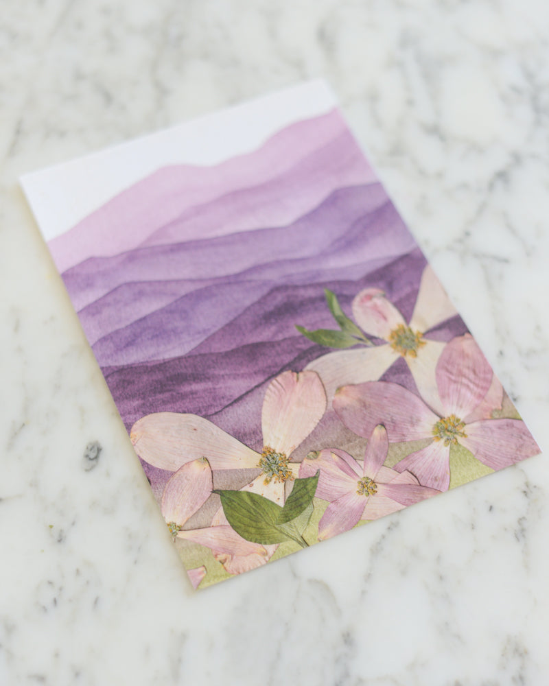 Mountain Home - Dogwoods at Dawn - Watercolor Flowerscape Print artwork