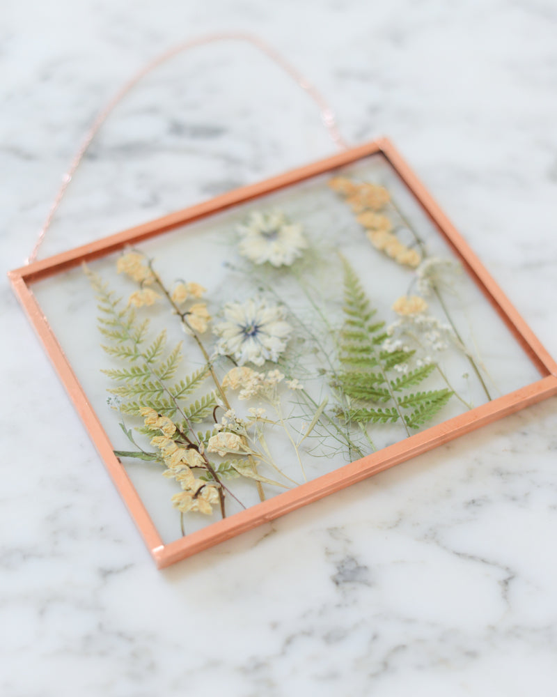Lily of the Valley Meadow - Medium Glass and Copper Wall Hanging