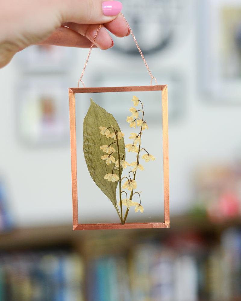 Lily of the Valley - Small Glass and Copper Wall Hanging