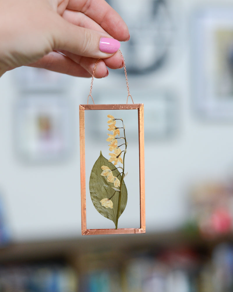 Lily of the Valley - Small Glass and Copper Wall Hanging