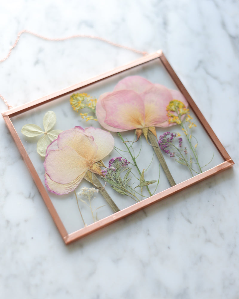 Rose Meadow - Glass and Copper Wall Hanging