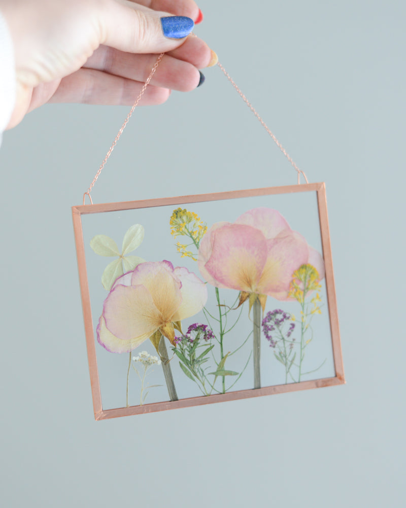 Rose Meadow - Glass and Copper Wall Hanging