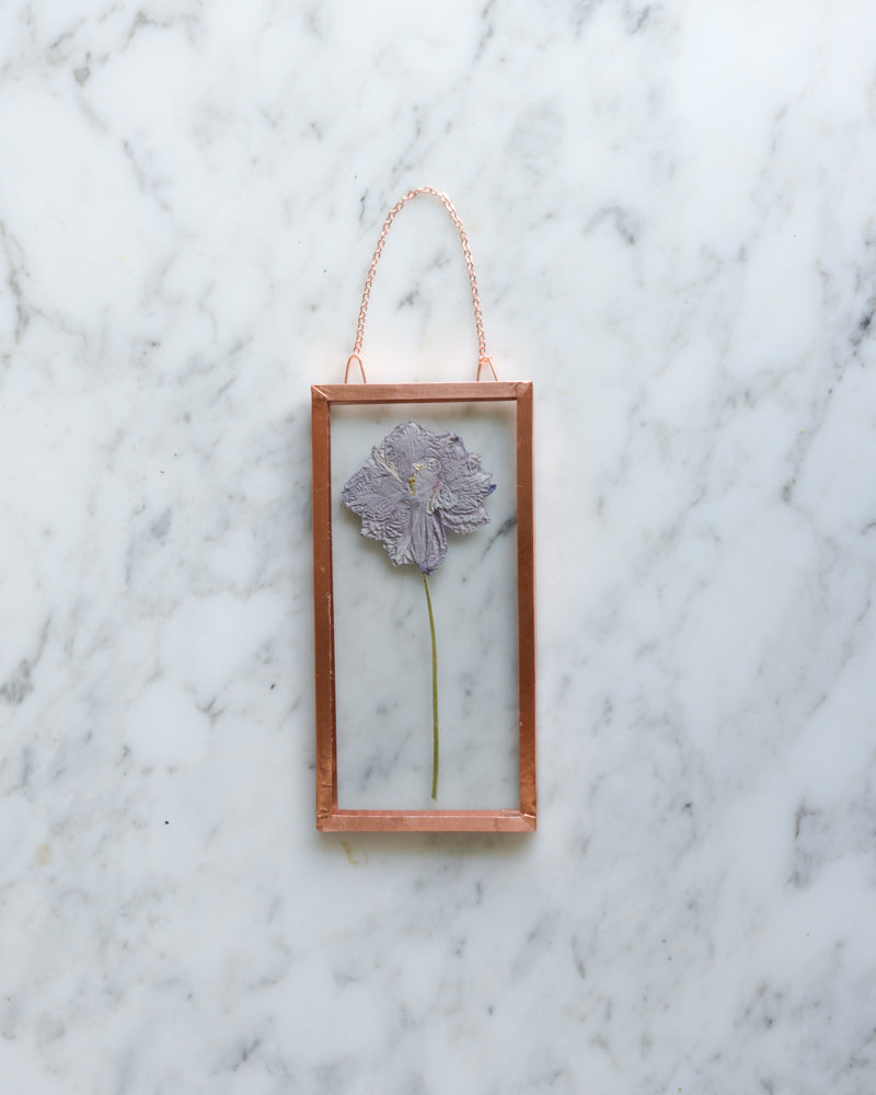 Larkspur - Small Glass and Copper Wall Hanging