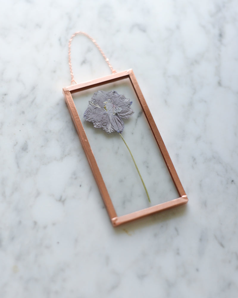 Larkspur - Small Glass and Copper Wall Hanging