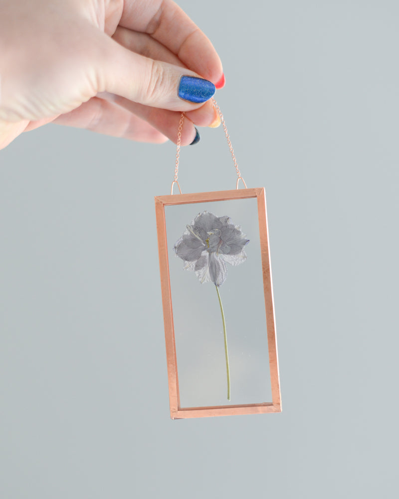 Larkspur - Small Glass and Copper Wall Hanging