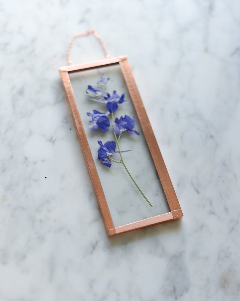 Larkspur - Small Glass and Copper Wall Hanging