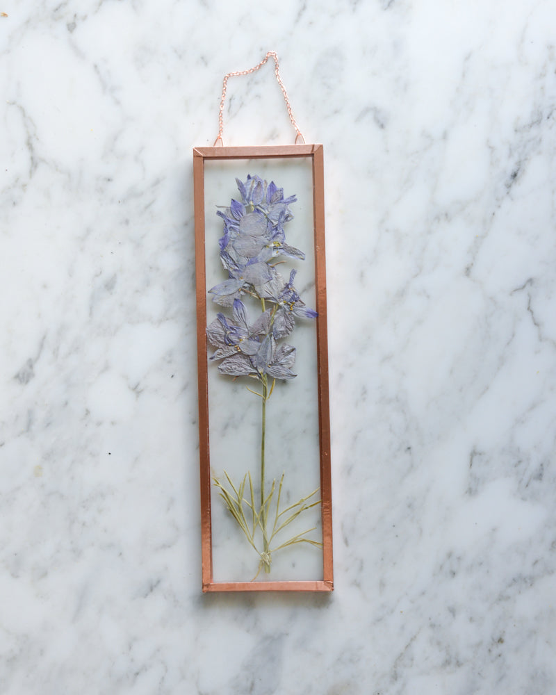 Larkspur - Small Glass and Copper Wall Hanging