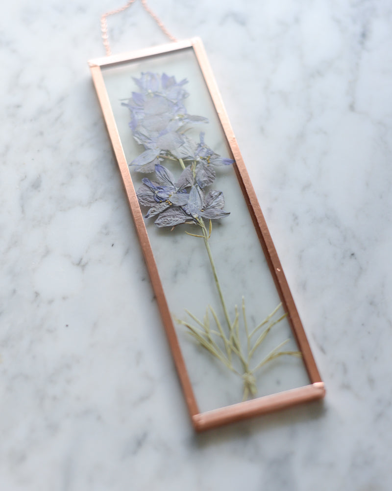 Larkspur - Small Glass and Copper Wall Hanging