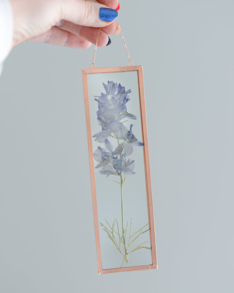 Larkspur - Small Glass and Copper Wall Hanging