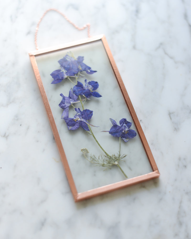Larkspur - Glass and Copper Wall Hanging