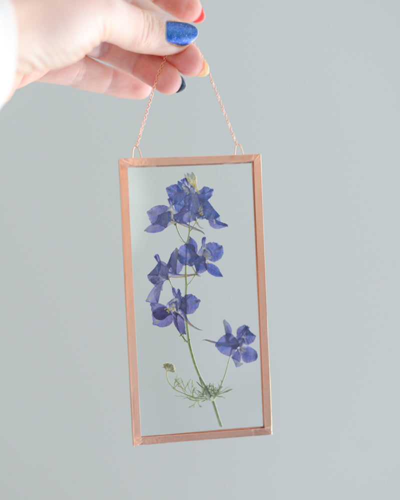 Larkspur - Glass and Copper Wall Hanging