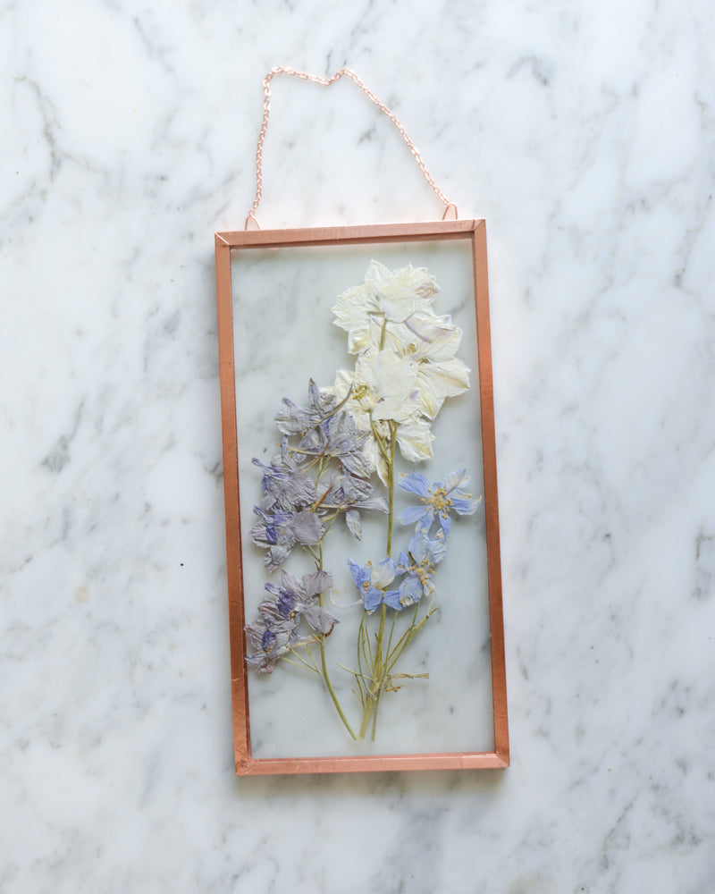 Larkspur Trio - Glass and Copper Wall Hanging