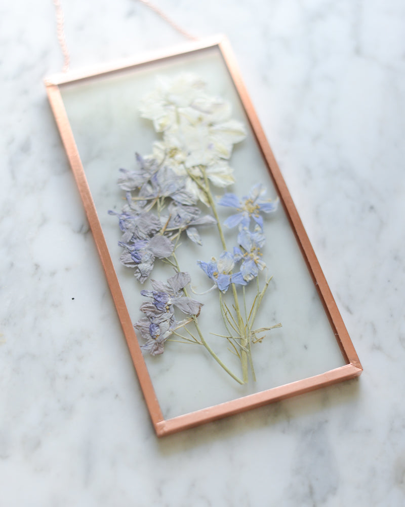Larkspur Trio - Glass and Copper Wall Hanging