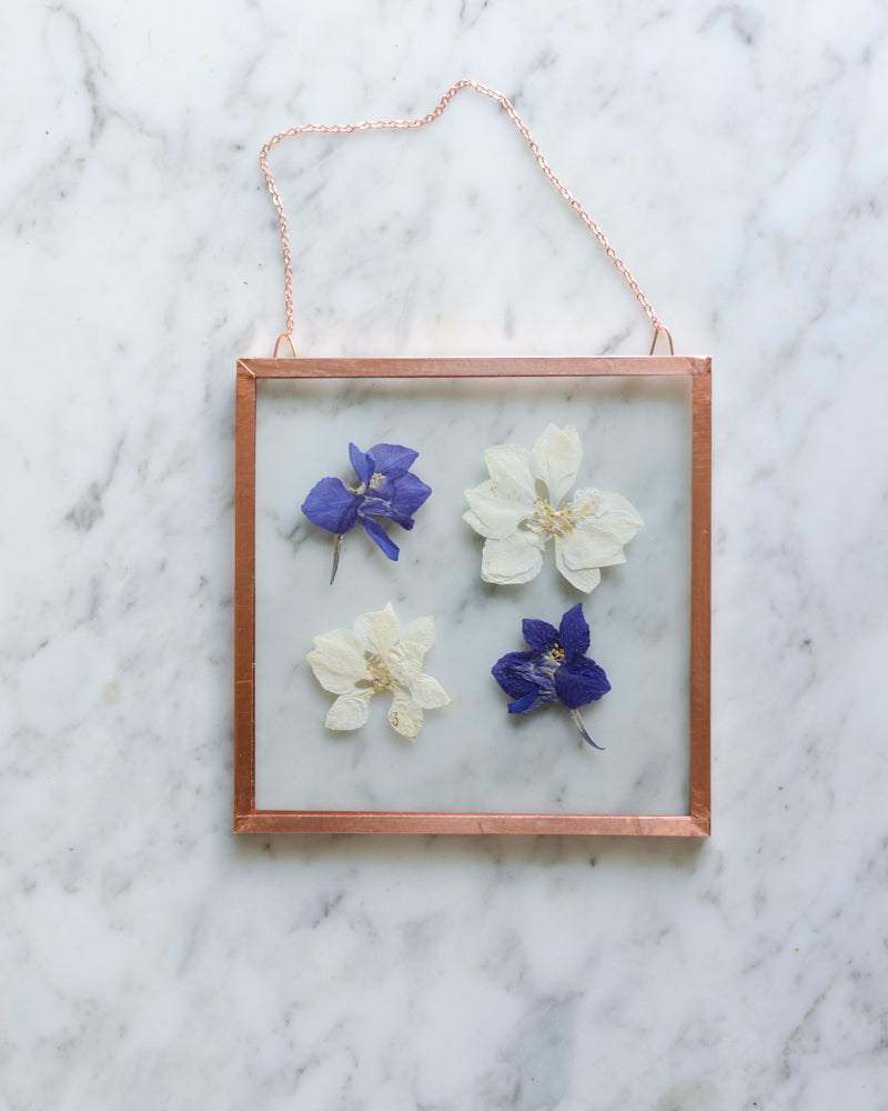 Larkspur Square - Glass and Copper Wall Hanging