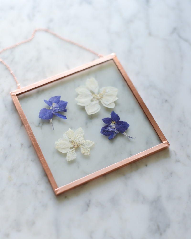 Larkspur Square - Glass and Copper Wall Hanging