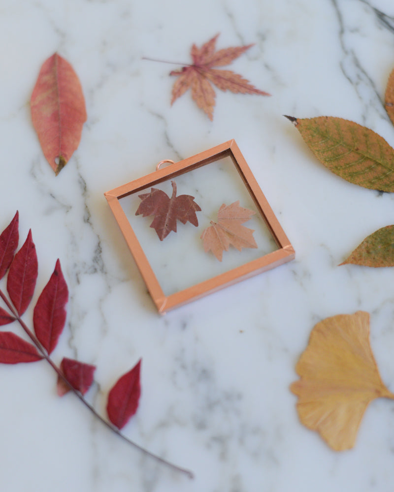 Mini Maple - Tiny Glass and Copper Wall Hanging