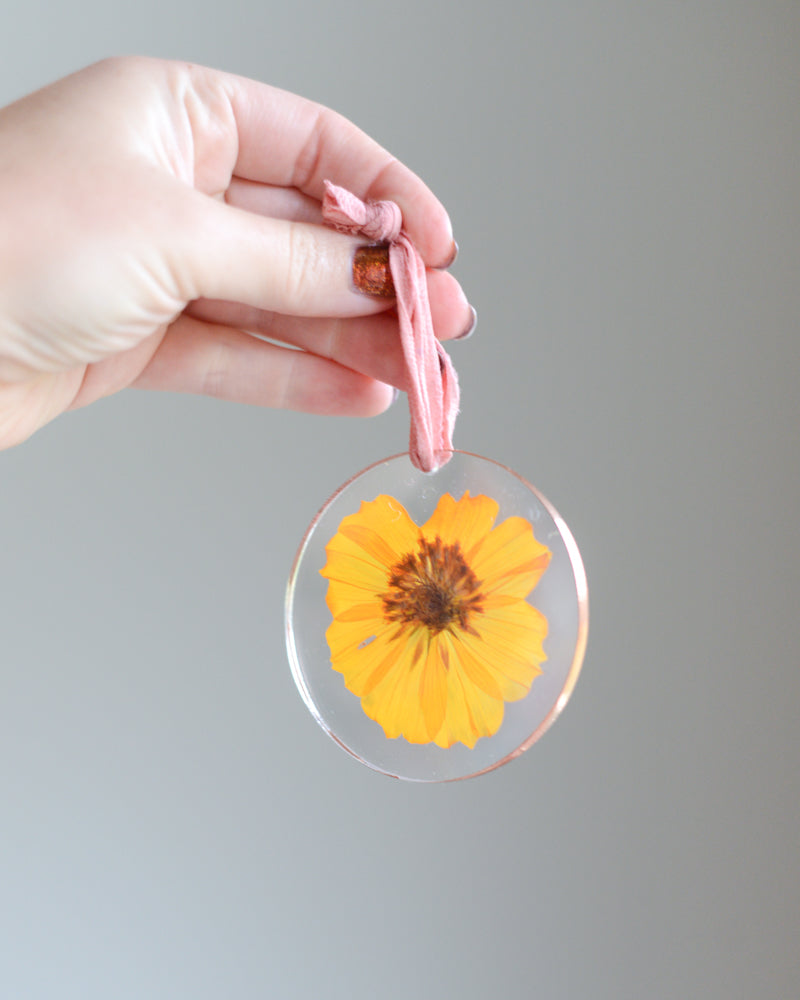 ACRYLIC Round Ornament - Yellow Cosmo