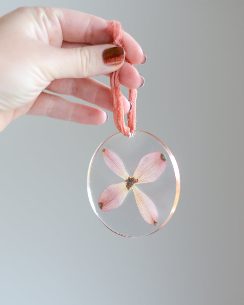 ACRYLIC Round Ornament - Pink Dogwood