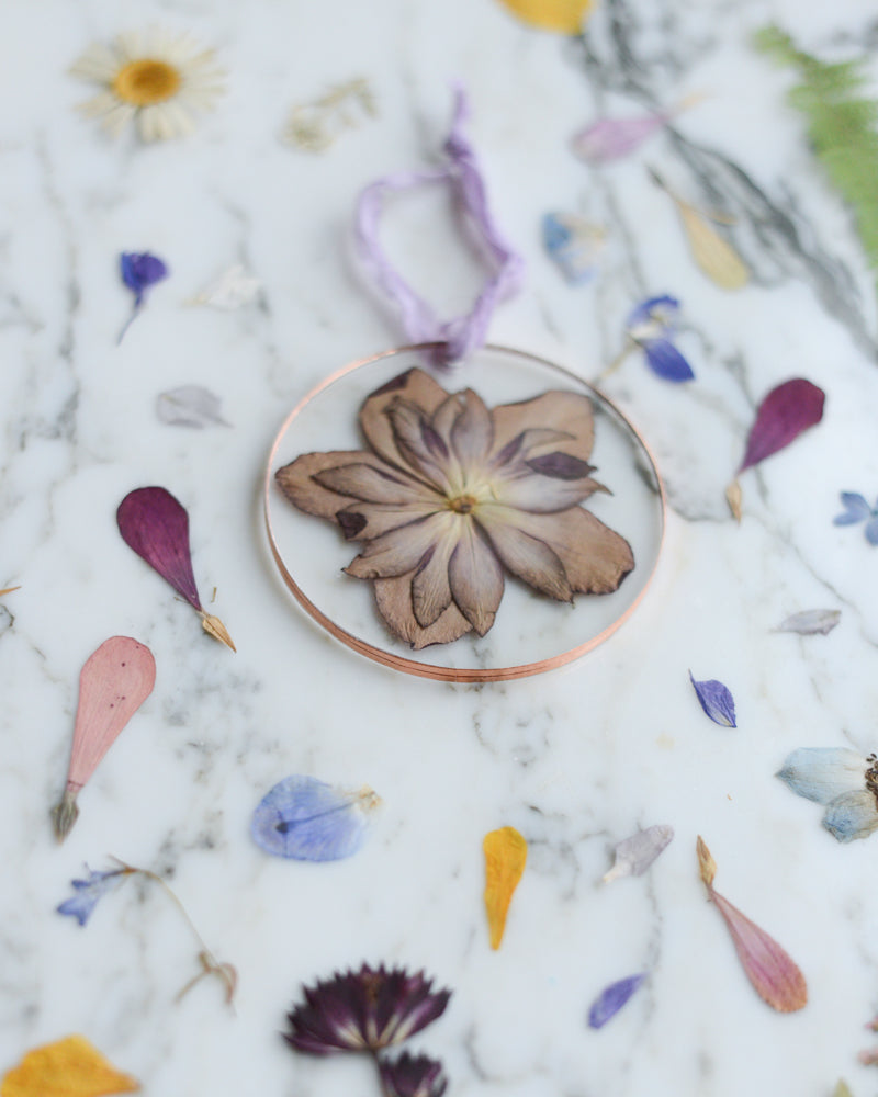 ACRYLIC Round Ornament - Hellebore
