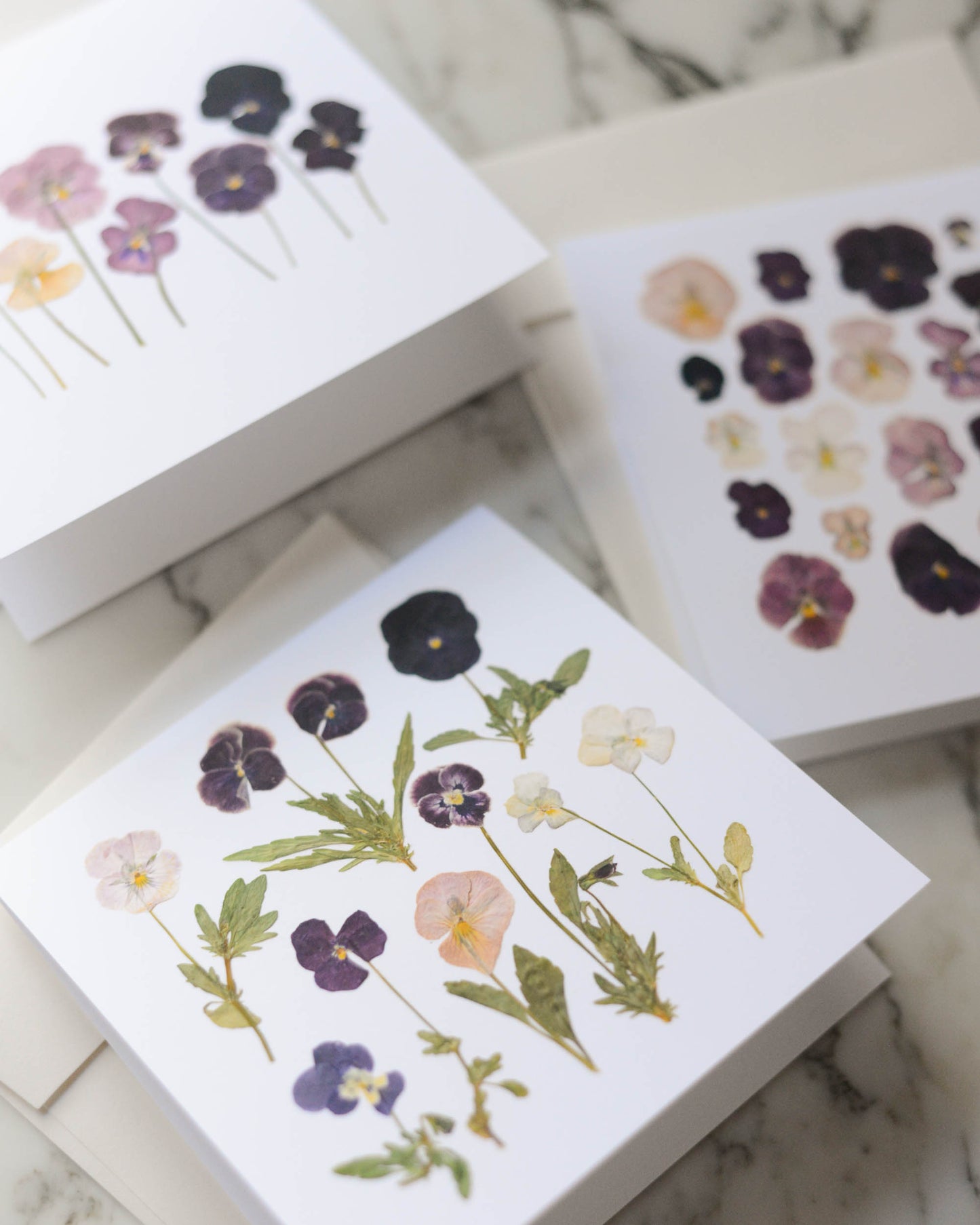 Violas - Blank Greeting Cards, set of 3+ with envelopes